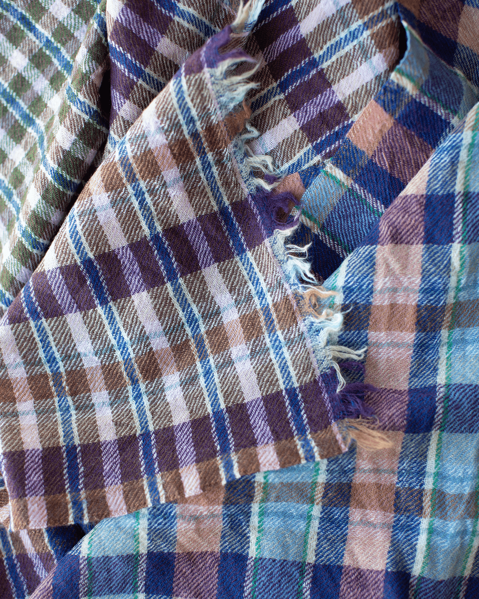 Épice Accessories Forest Cross Plaid Wool Bandana in Forest