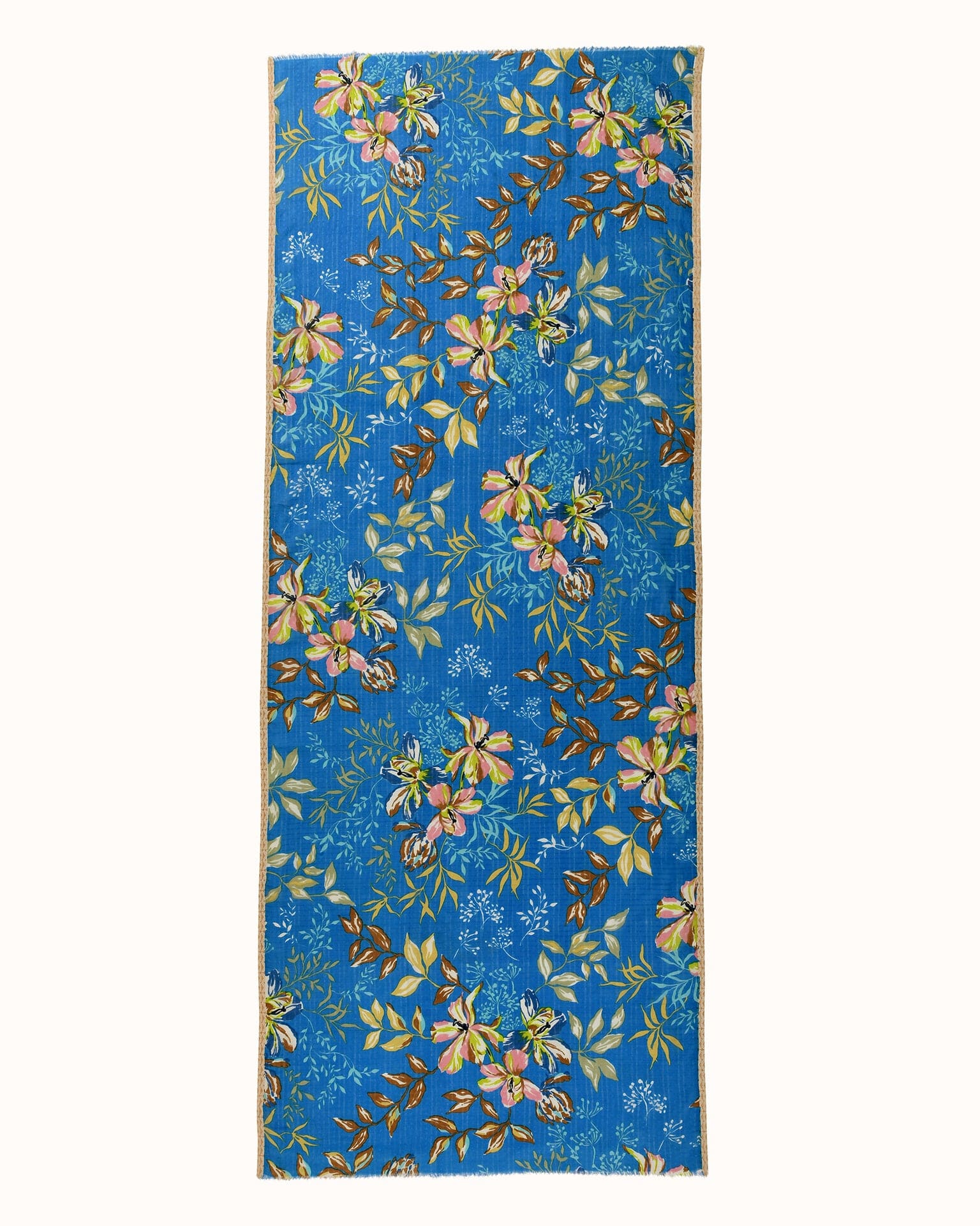 Épice Cttn/Silk Scattered Flowers Scarf in Blue