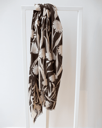 Épice Daisies Scarf in Coffee 1 - Bliss Boutiques