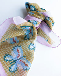 Épice Fairytale Emb 55x55 Bandana in Ochre 3 - Bliss Boutiques