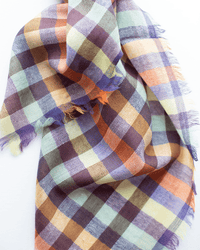 Épice Accessories Orange Plaid Wool Bandana in Orange