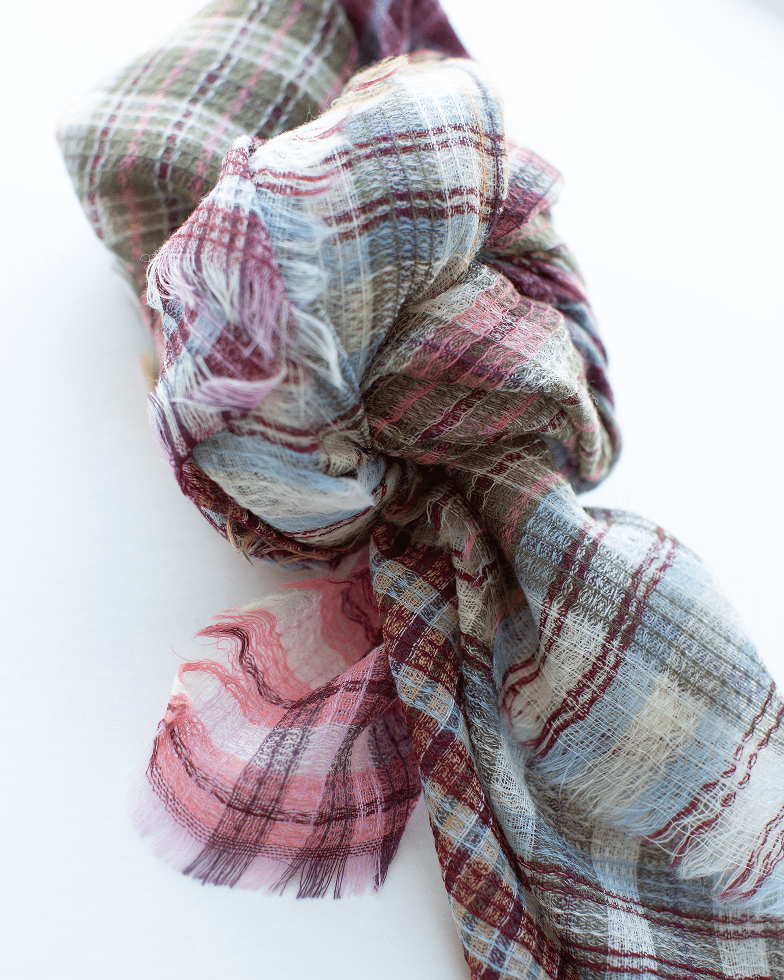 Épice Accessories Earth Plaid Wool Large Bandana in Earth