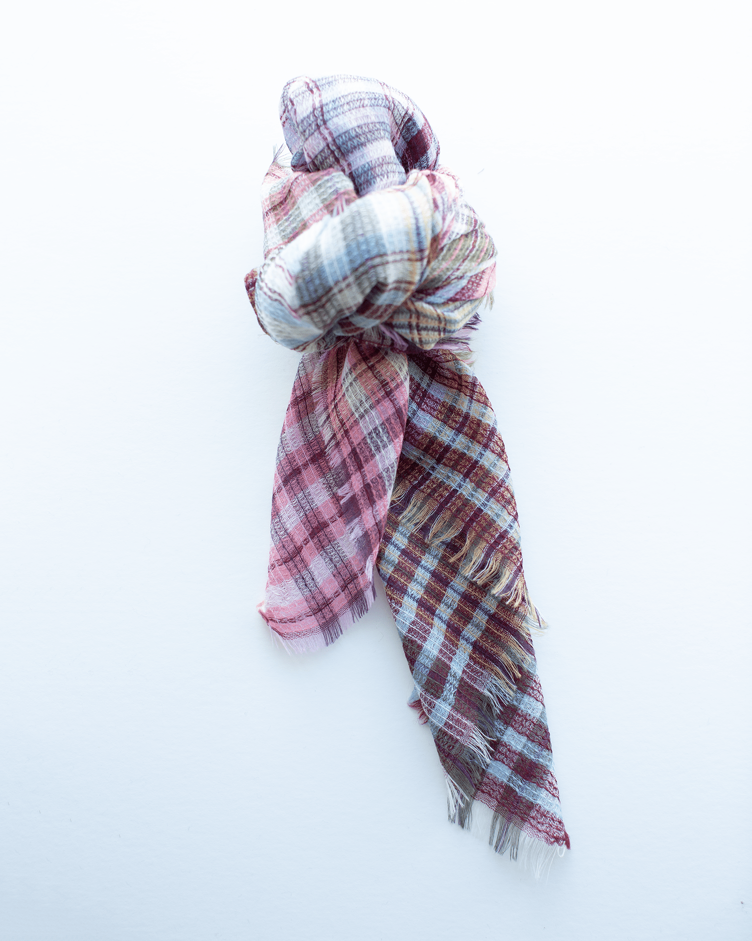 Épice Accessories Earth Plaid Wool Large Bandana in Earth