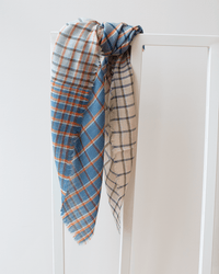 Épice Plaid/Plaid Square Scarf in Blue 1 - Bliss Boutiques