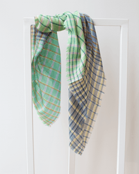 Épice Plaid/Plaid Square Scarf in Green 1 - Bliss Boutiques