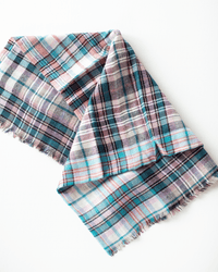 Épice Small Square Check Scarf in Turquoise
