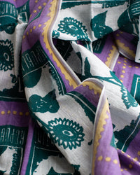 Épice Stamps 80x190 Scarf in Lilac 2 - Bliss Boutiques