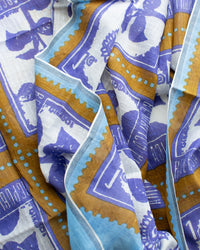 Épice Stamps 80x190 Scarf in Ochre 2 - Bliss Boutiques