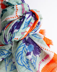 Épice Stamps 90x200 Scarf in Aqua 3 - Bliss Boutiques