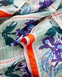 Épice Stamps 90x200 Scarf in Aqua 2 - Bliss Boutiques