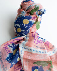 Épice Stamps 90x200 Scarf in Peach 3 - Bliss Boutiques