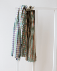Épice Stripe/Plaid Scarf in Creamy Jade 1 - Bliss Boutiques