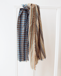 Épice Stripe/Plaid Scarf in Desert Blue 1 - Bliss Boutiques