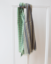 Épice Stripe/Plaid Scarf in Green Sand 1 - Bliss Boutiques