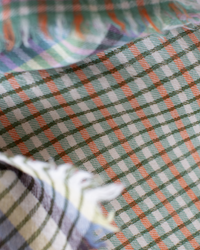 Épice Stripe/Plaid Square Scarf in Creamy Jade 2 - Bliss Boutiques
