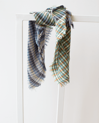 Épice Stripe/Plaid Square Scarf in Lilac Weed 1 - Bliss Boutiques