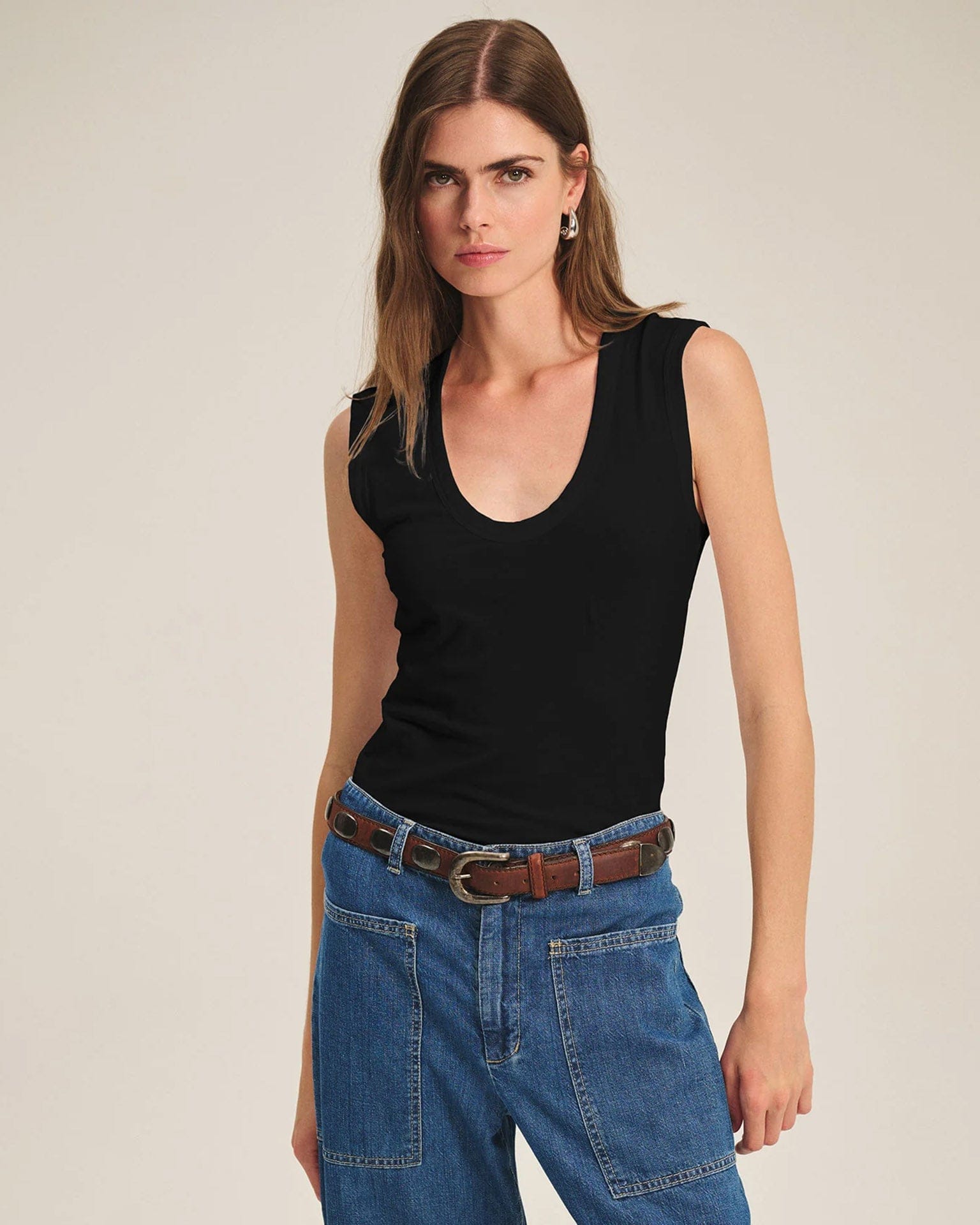 Velvet by Graham & Spencer Estina Scoop Neck Tank Top in Black