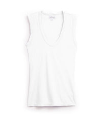 Estina Scoop Neck Tank Top in White - Bliss Boutiques