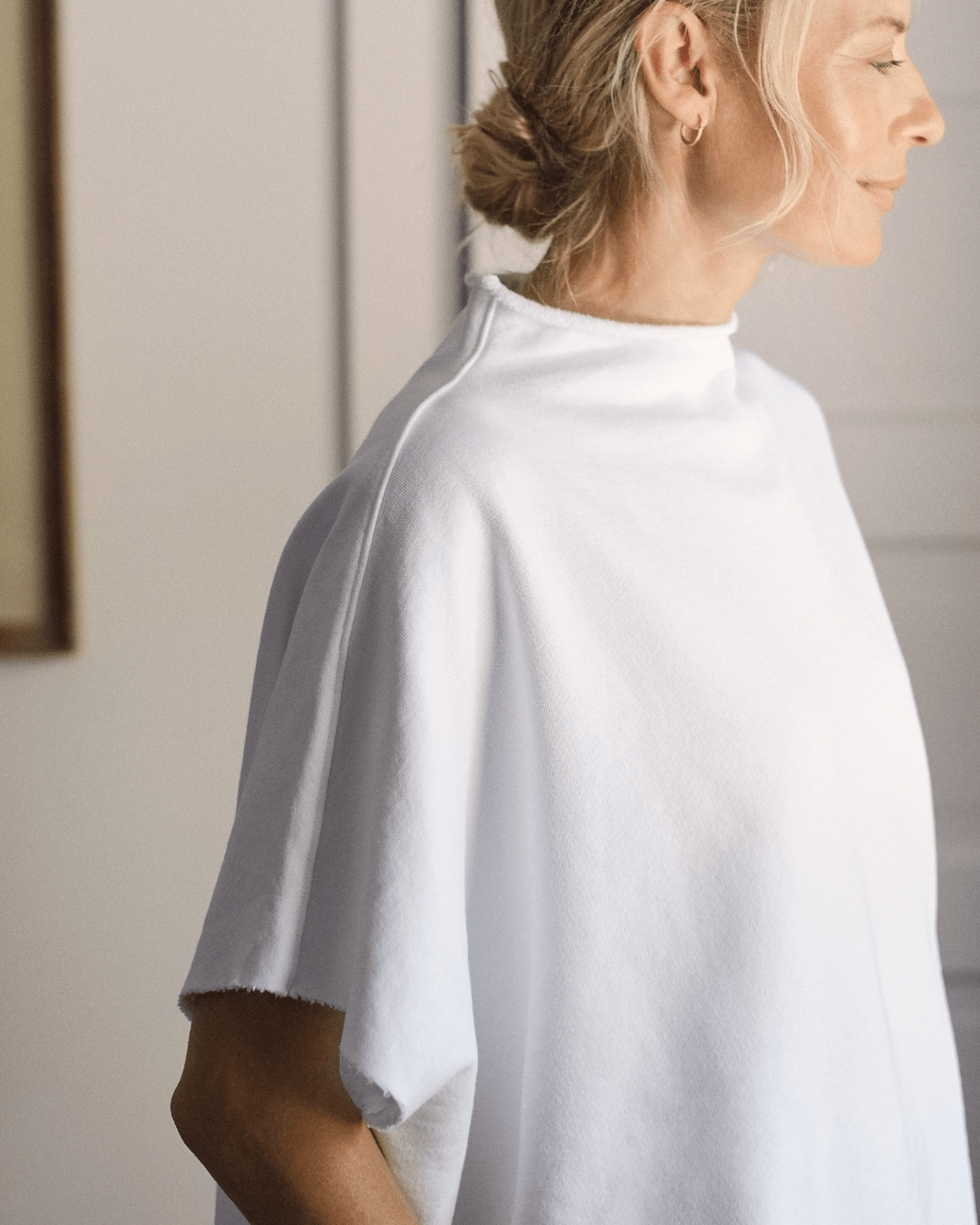 Frank & Eileen Audrey Funnel Neck Capelet in White