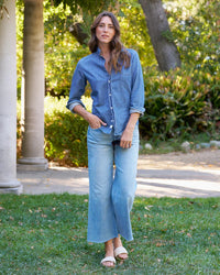 Frank & Eileen Barry Button Down in Vintage Stonewashed Indigo
