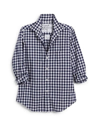Frank & Eileen Barry Tailored Button Up Shirt in Navy Blue Check 1 - Bliss Boutiques