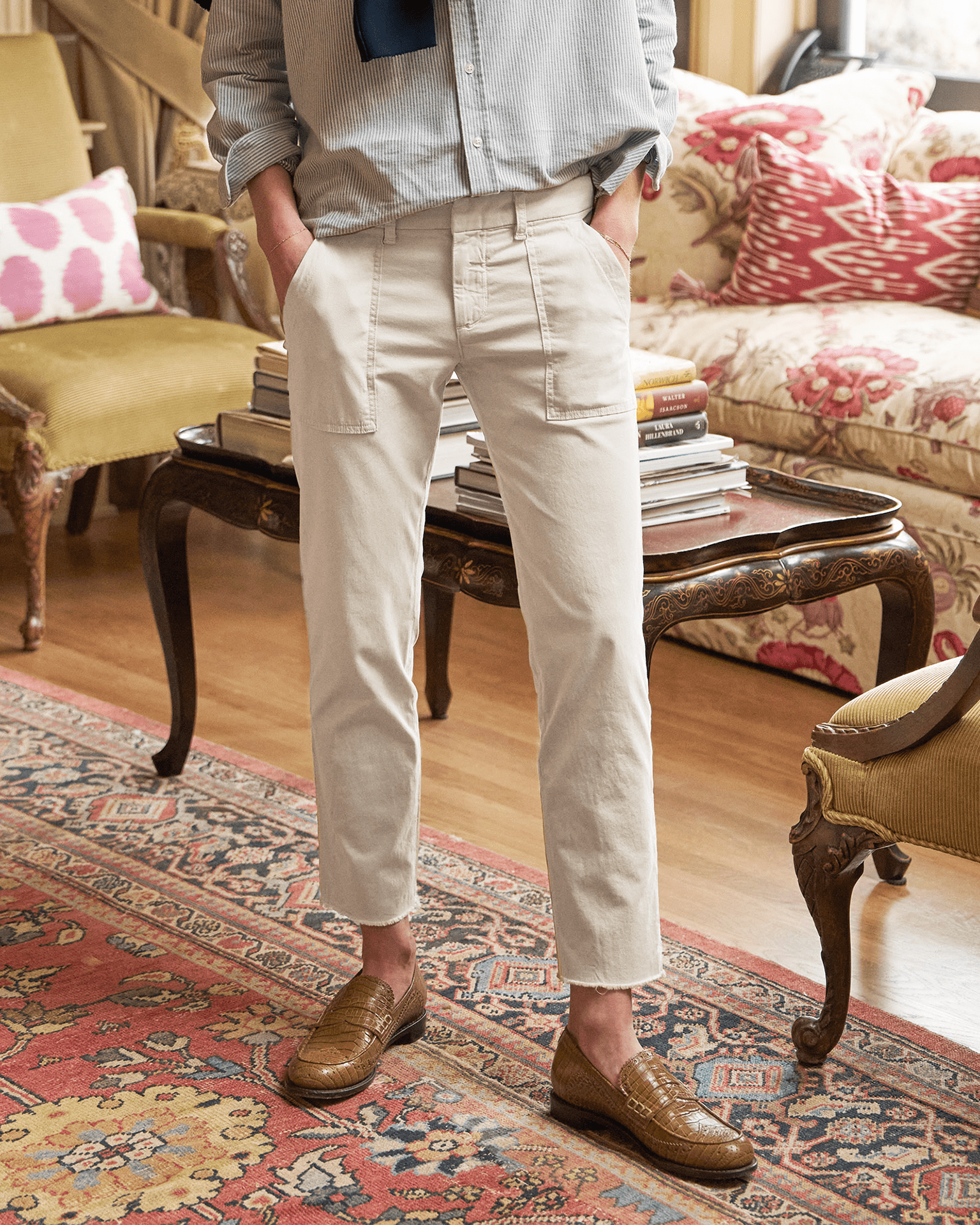 Frank & Eileen Blackrock Utility Pant in Chalk