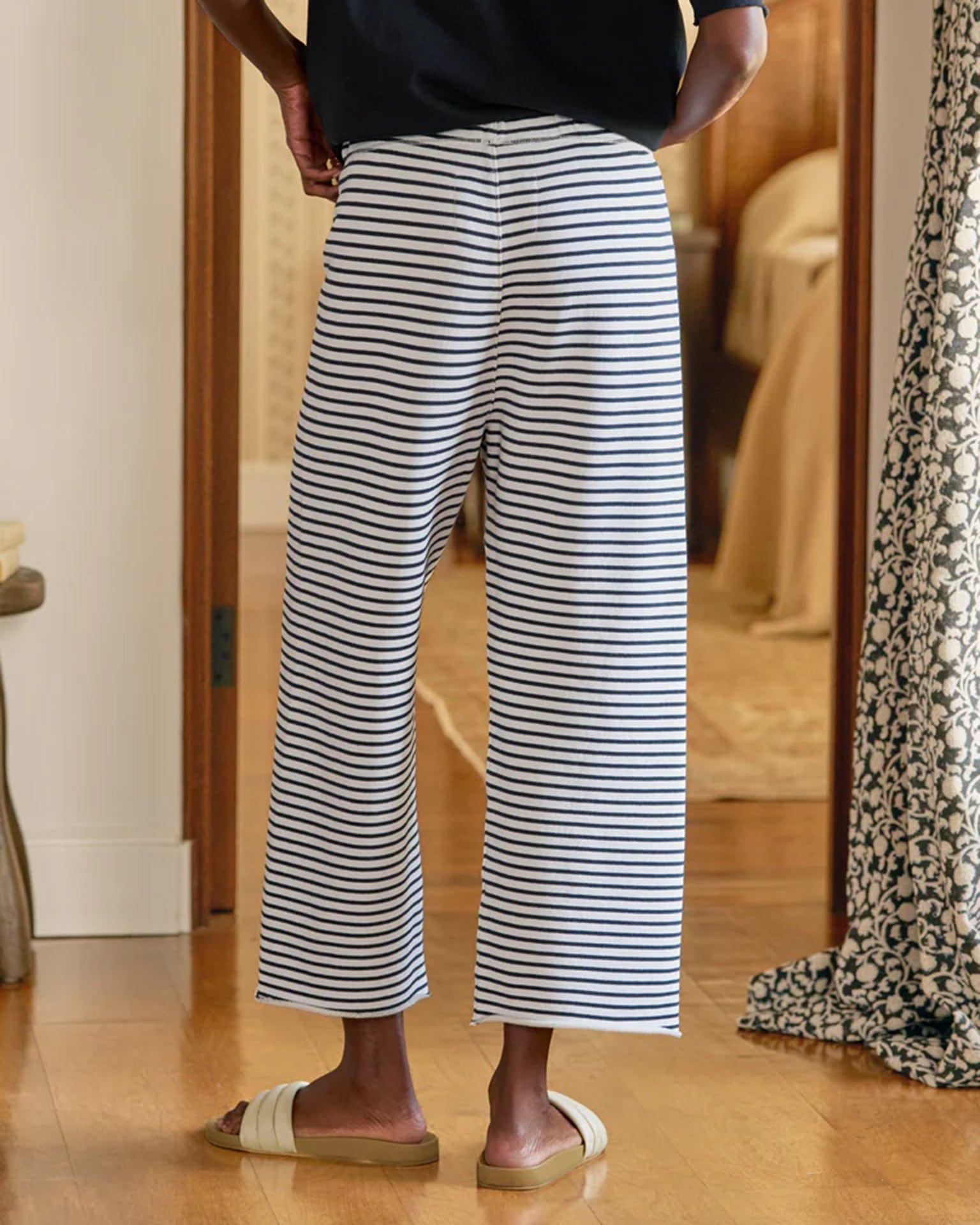 Frank & Eileen Catherine Sweatpant in White & British Royal Navy