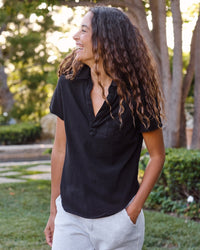 Frank & Eileen Charlotte Perfect Polo in Black