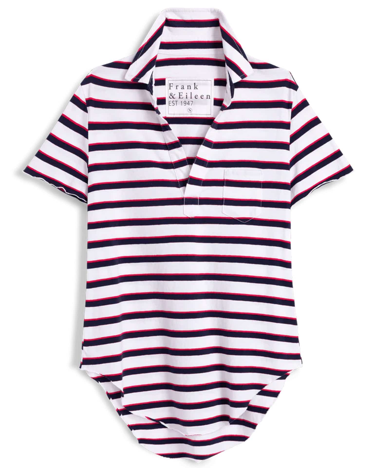 Frank & Eileen Charlotte Perfect Polo in Red/Navy/White Stripe