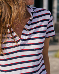 Frank & Eileen Charlotte Perfect Polo in Red/Navy/White Stripe