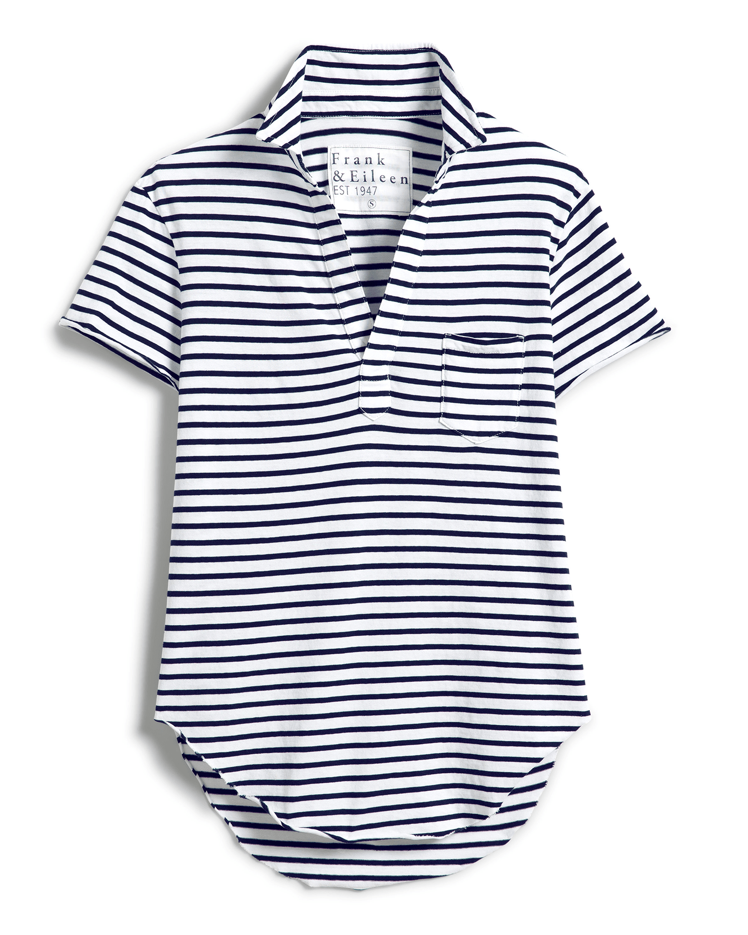 Frank & Eileen Charlotte Perfect Polo in White & British Royal Navy