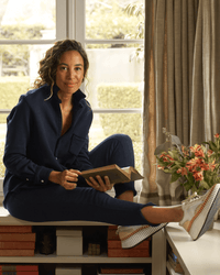 Frank & Eileen Christine Tulip Ankle Sweatpant in British Royal Navy