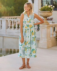 Frank & Eileen Daphne Popover Sleeveless Linen Shirtdress in Spring Bouquet 1 - Bliss Boutiques