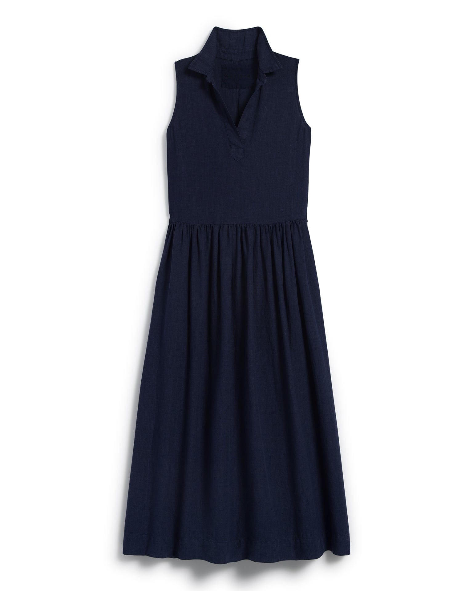 Frank & Eileen Daphne Popover Sleeveless Shirtdress in Navy Linen