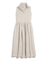 Frank & Eileen Daphne Popover Sleeveless Shirtdress in Sand Linen