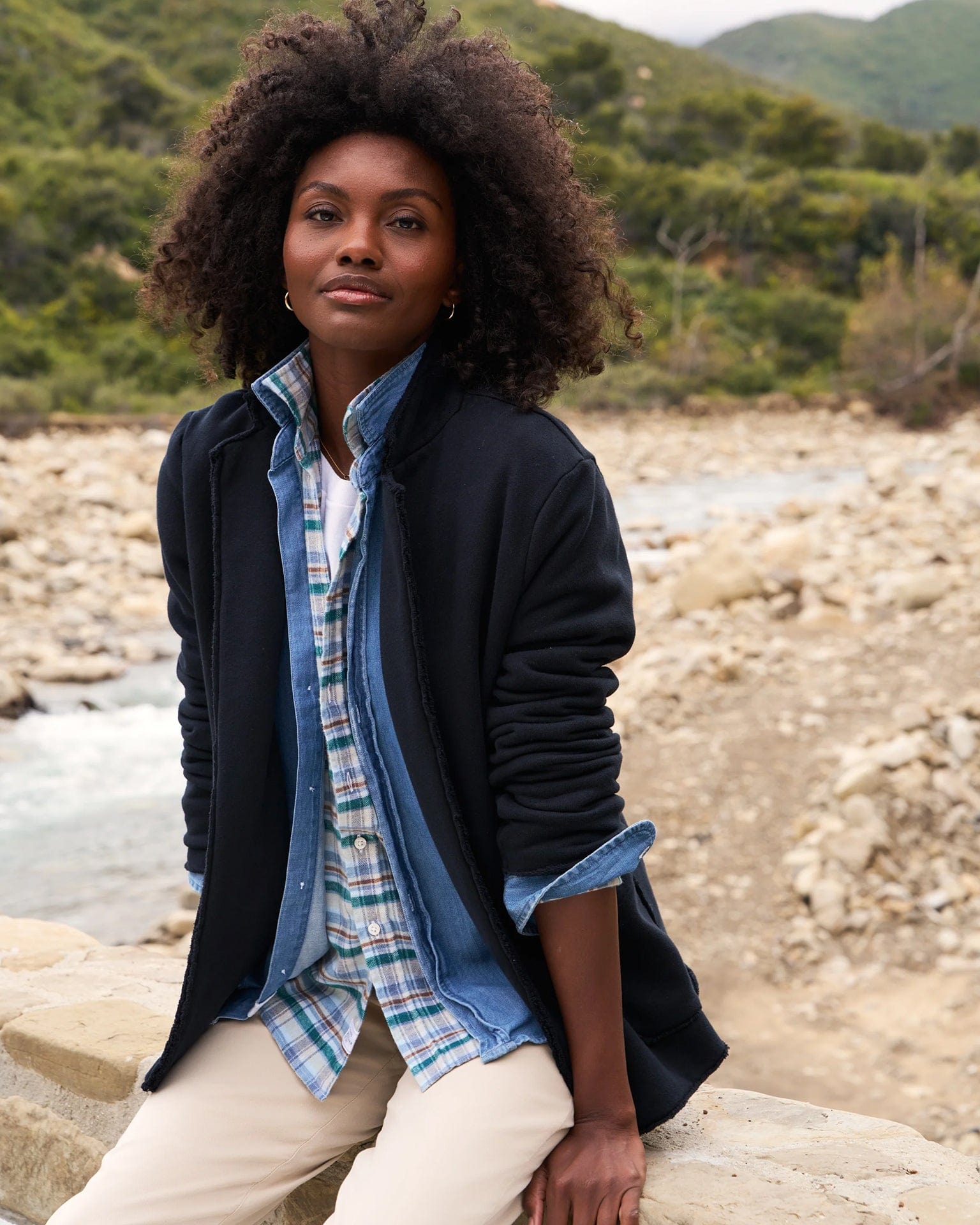 Frank & Eileen Dublin Knit Blazer in British Royal Navy