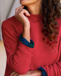 Frank & Eileen Effie L/S Funnel Neck Capelet in Crimson