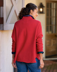 Frank & Eileen Effie L/S Funnel Neck Capelet in Crimson