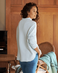 Frank & Eileen Effie L/S Funnel Neck Capelet in Ice