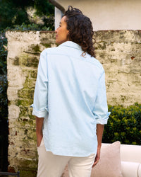 Frank & Eileen Eileen Button Up in Classic Blue w/ Tattered Wash
