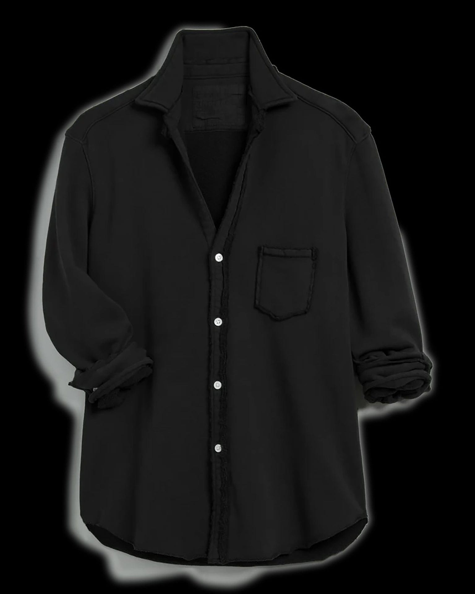 Frank & Eileen Eileen Relaxed Button Up in Black Triple Fleece