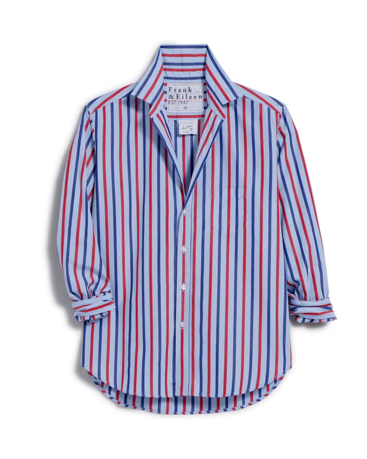 Frank & Eileen Eileen Relaxed Button Up in Blue, Navy, Red Stripe