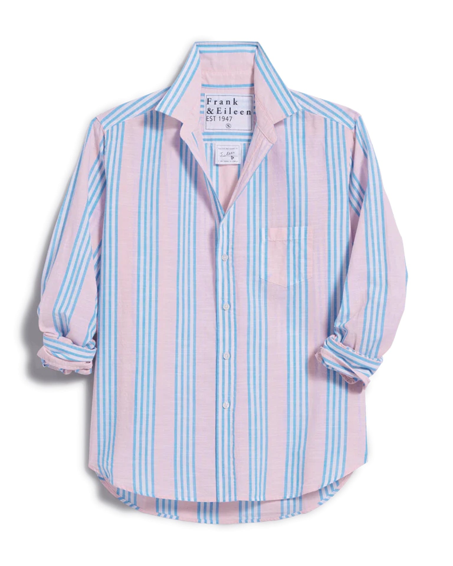 Frank & Eileen Eileen Relaxed Button Up in Pink, Blue Multi Stripe