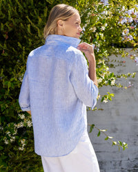 Frank & Eileen Eileen Relaxed Button-Up Shirt in Thin Stripe 3 - Bliss Boutiques