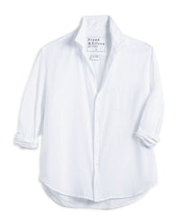 Frank & Eileen Eileen Relaxed Button-Up Shirt in White Voile 4 - Bliss Boutiques