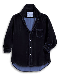 Frank & Eileen Eileen Relaxed Button-Up - Velvet in Navy 1 - Bliss Boutiques