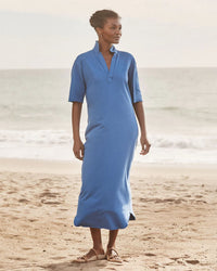 Frank & Eileen Emma - SS Henley Maxi Dress in Lazuli 1 - Bliss Boutiques