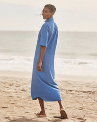 Frank & Eileen Emma - SS Henley Maxi Dress in Lazuli 2 - Bliss Boutiques