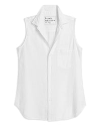 Frank & Eileen Finley Sleeveless Shirt in White 4 - Bliss Boutiques