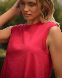 Frank & Eileen Finn - Sleeveless Tank in Cherry 2 - Bliss Boutiques